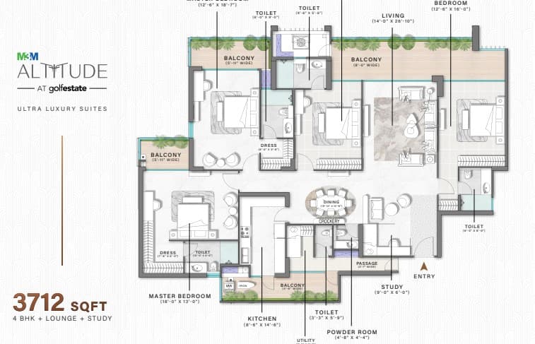 4 BHK floor plan