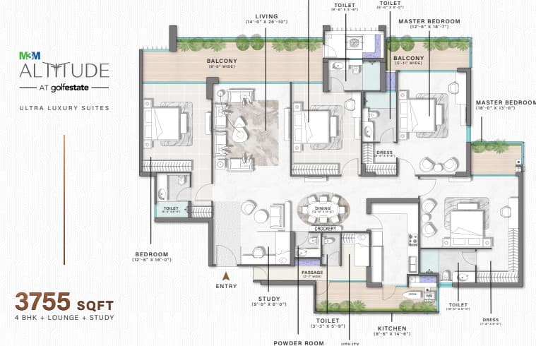 4 BHK floor plan