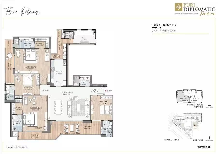 4 BHK floor plan
