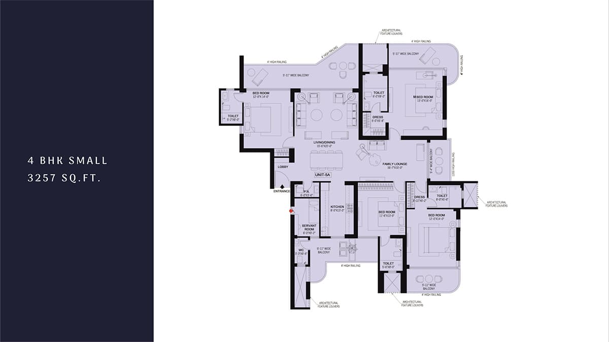 4 BHK floor plan
