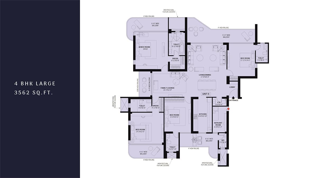 4 BHK floor plan