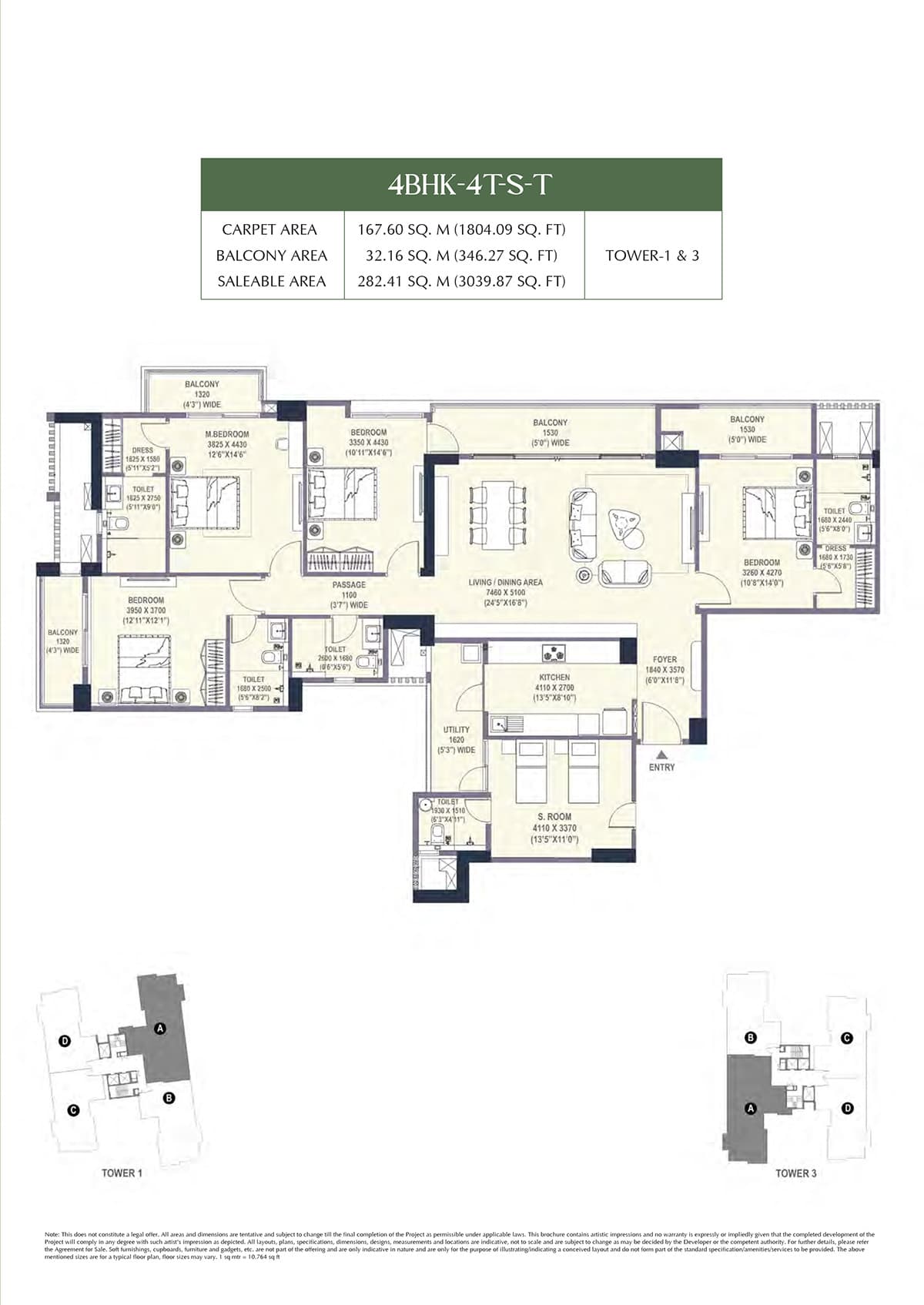 4 BHK floor plan