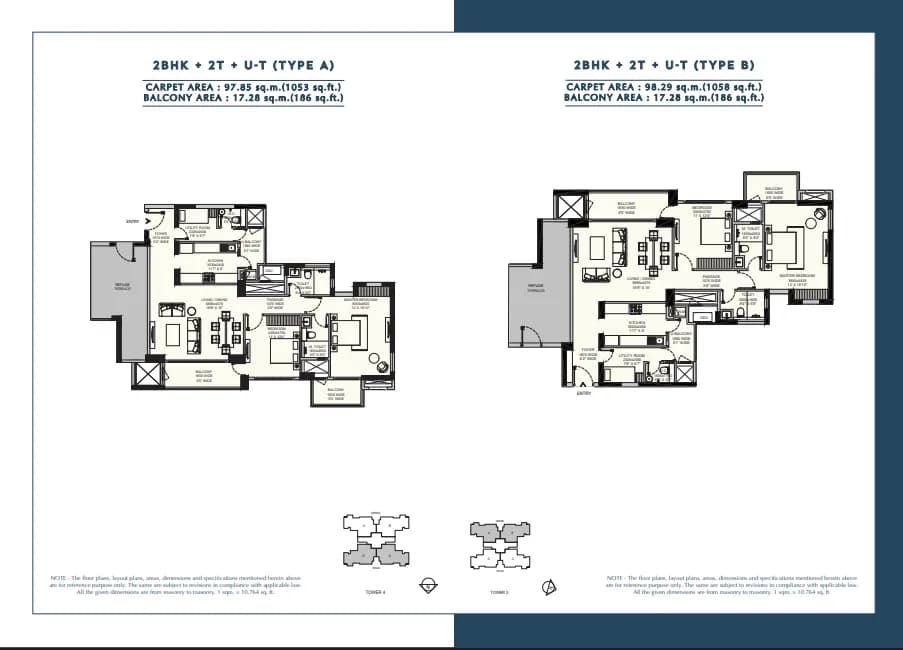 2 BHK floor plan