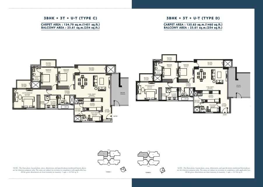 3 BHK floor plan