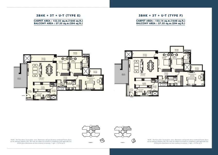 3 BHK floor plan