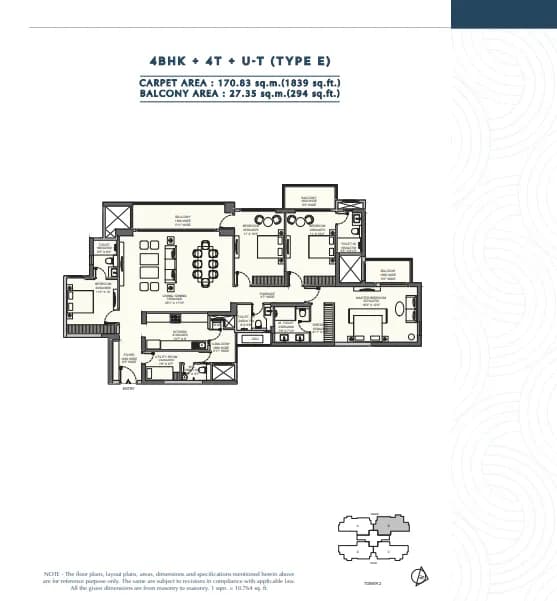 4 BHK floor plan