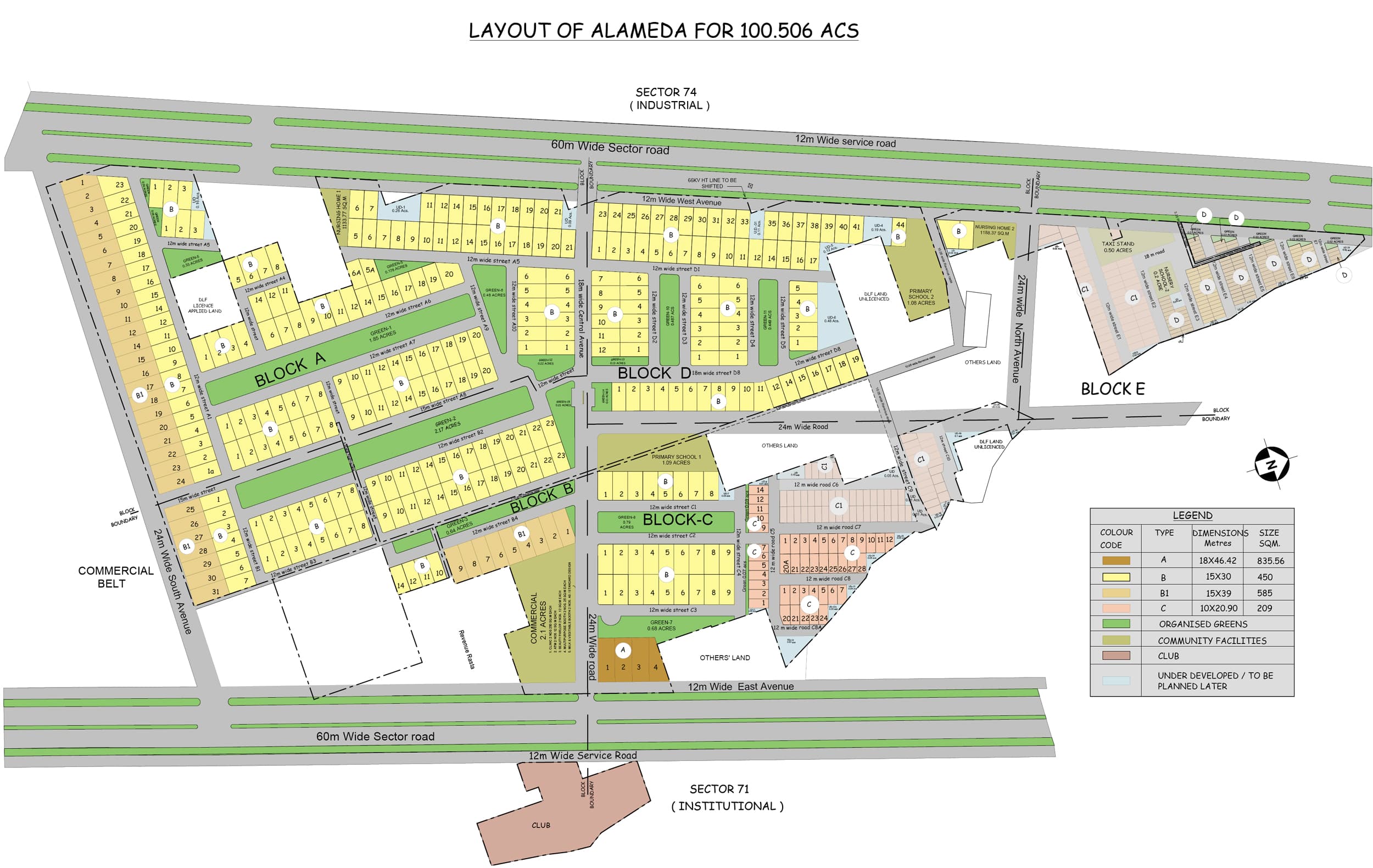 DLF Alameda sector map