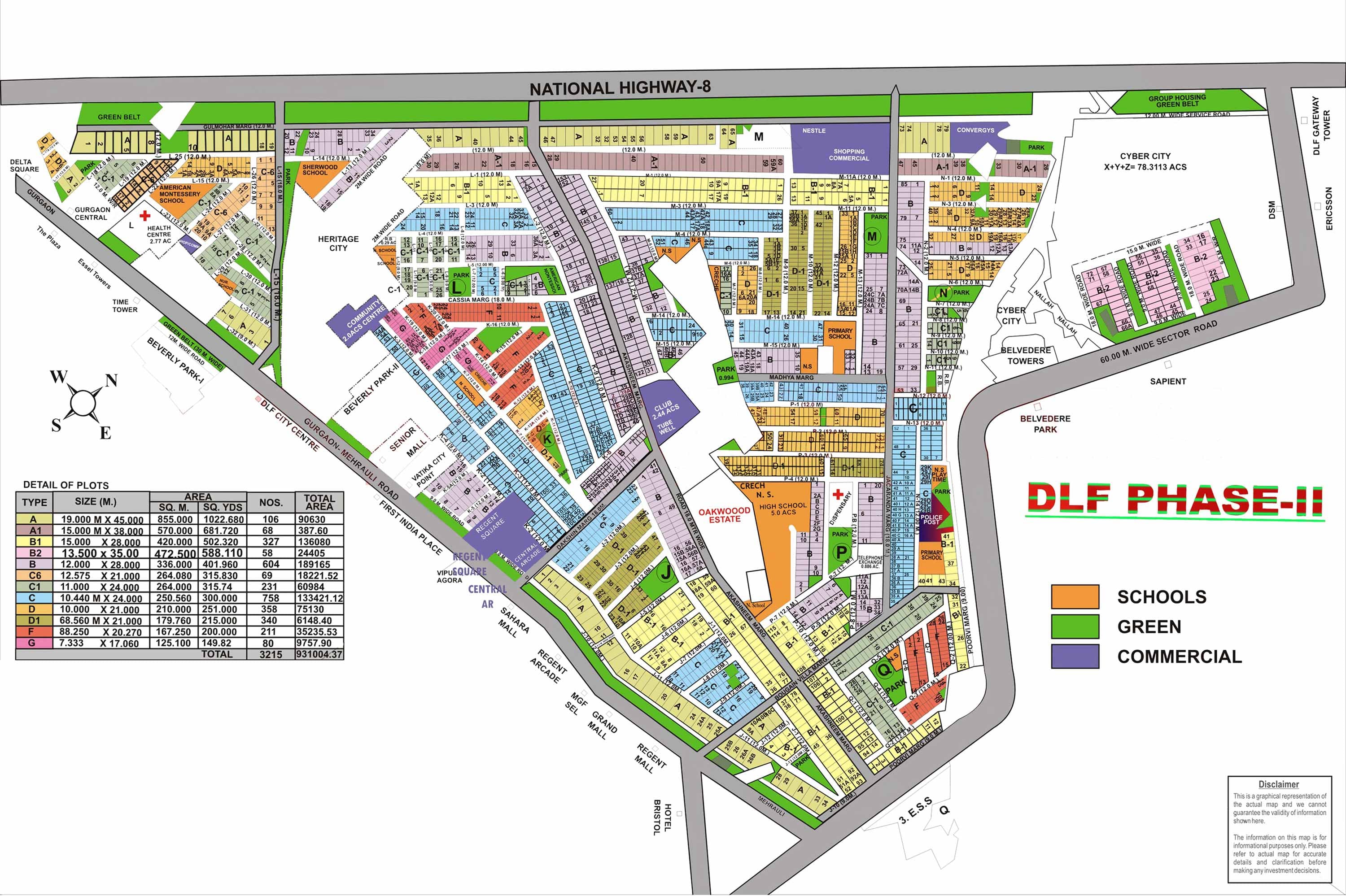DLF Phase 2 sector map