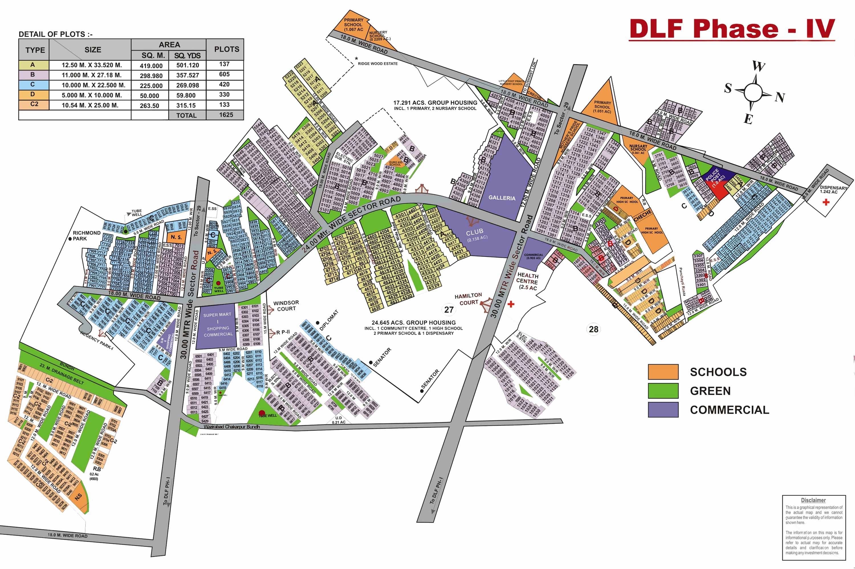 DLF Phase 4 sector map