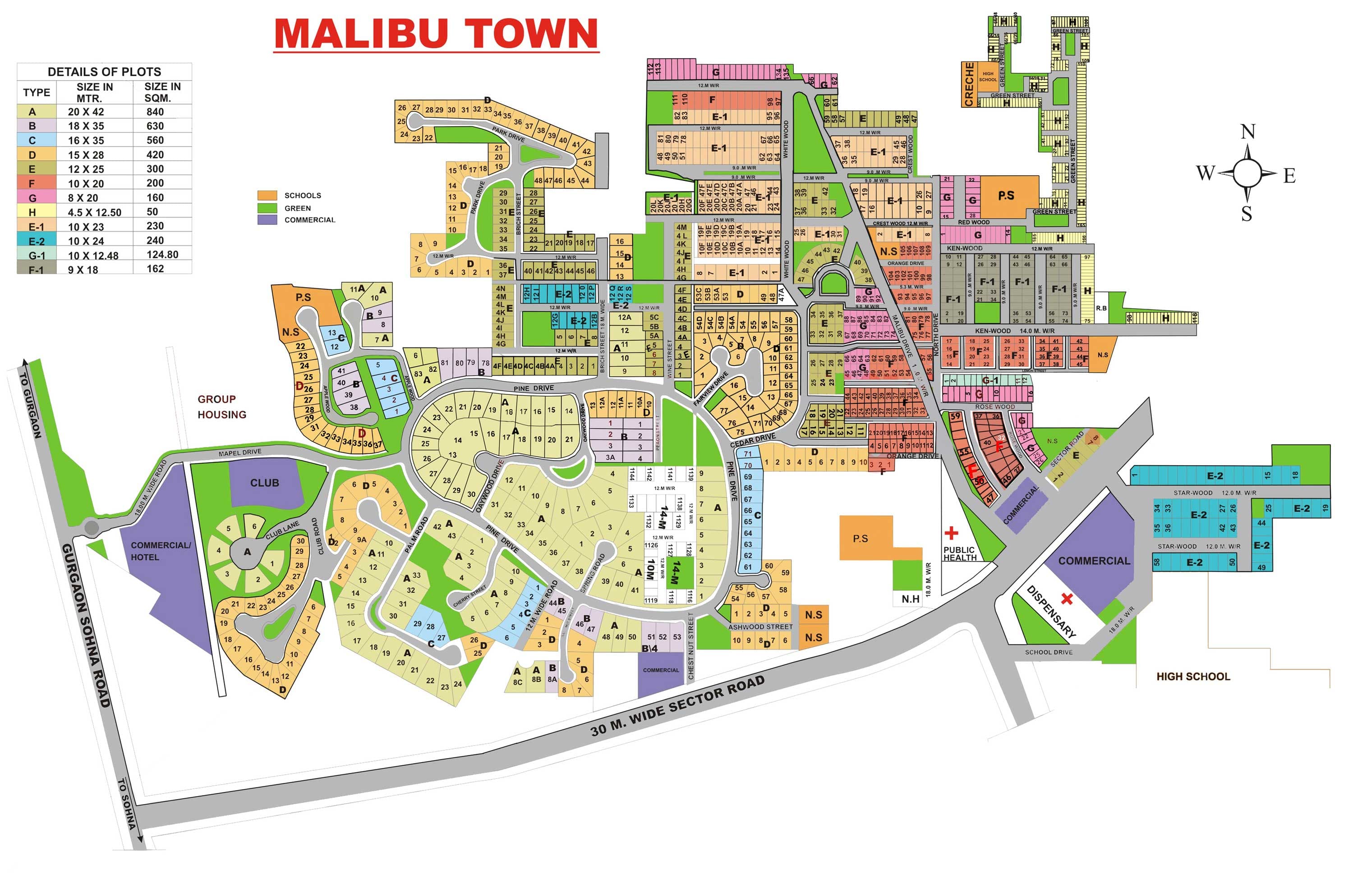 Malibu Town sector map