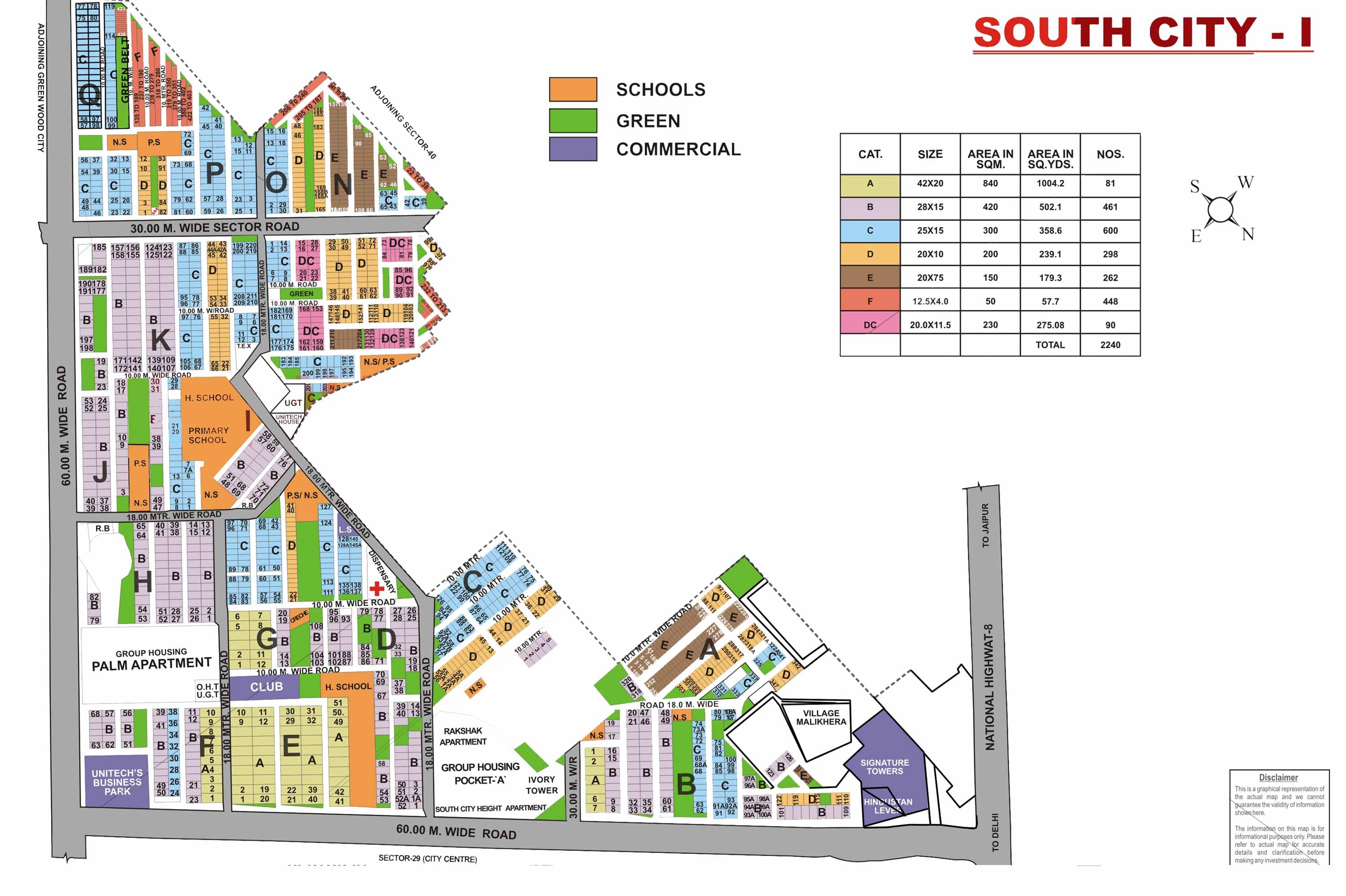 South City 1 sector map