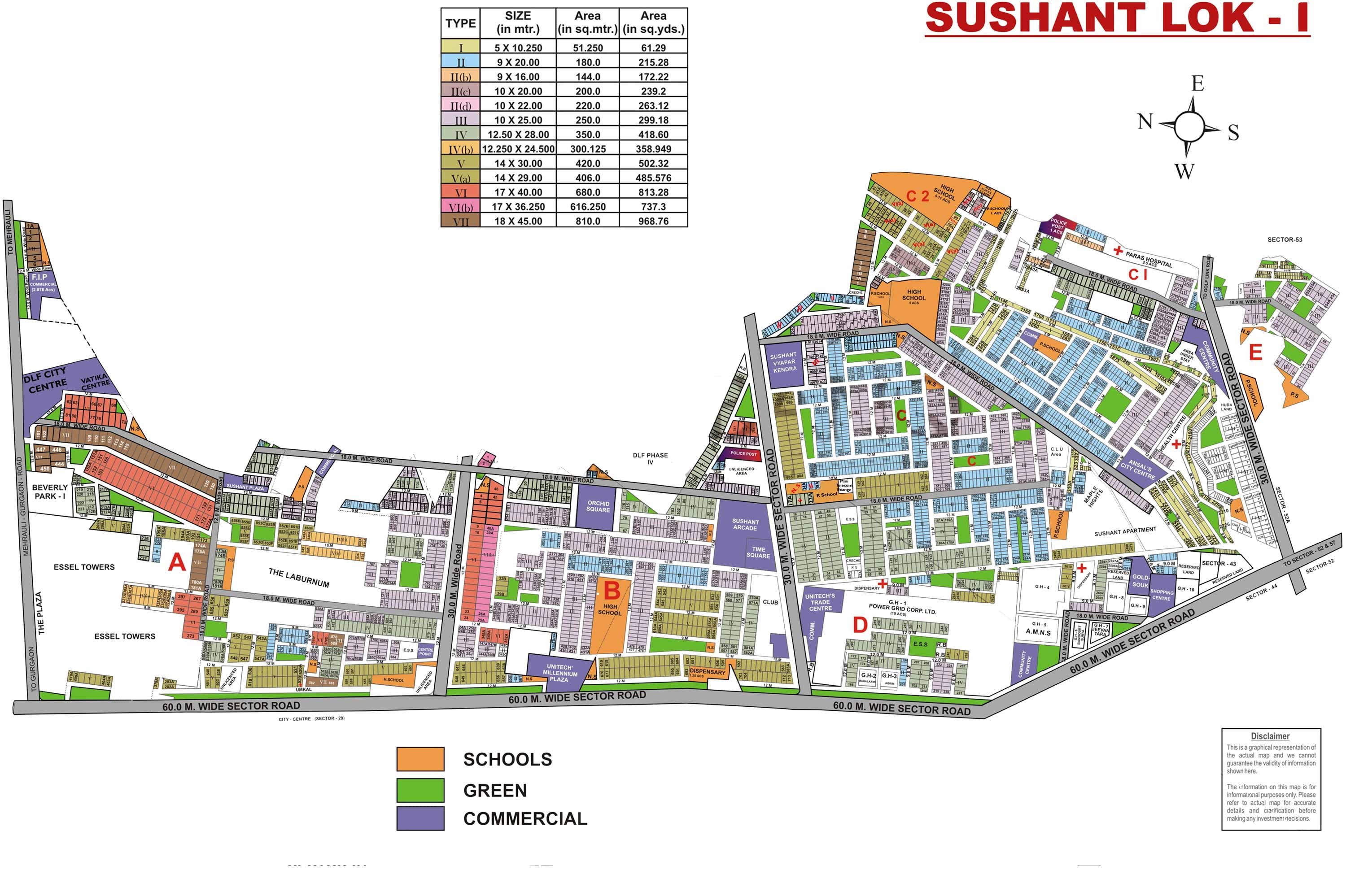 Sushant Lok 1 sector map