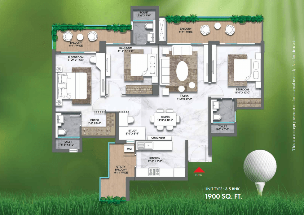 3.5 BHK floor plan