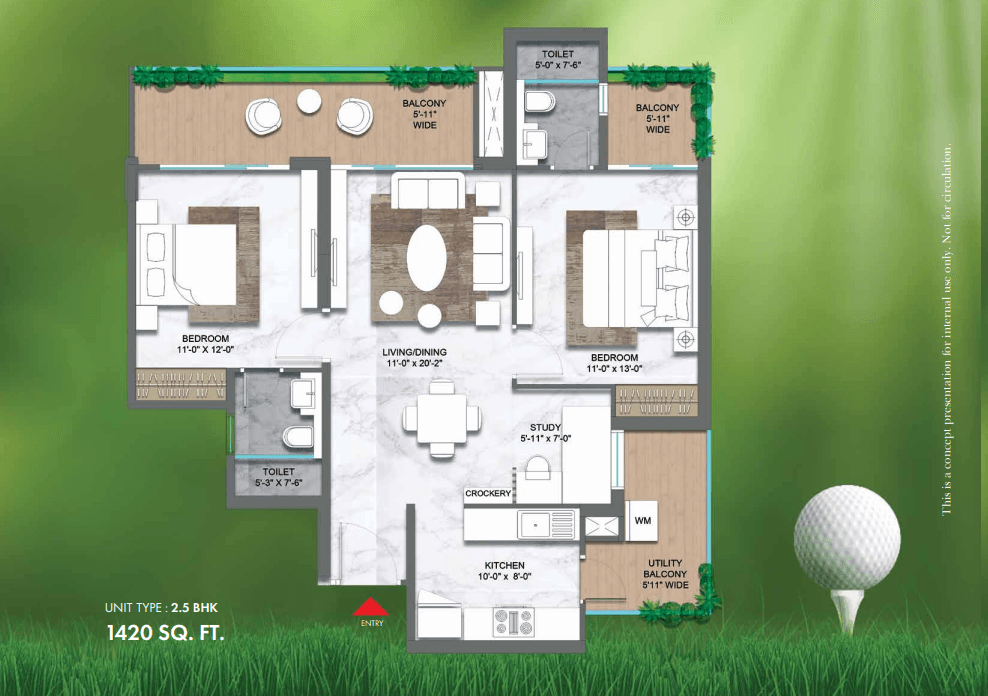 2.5 BHK floor plan