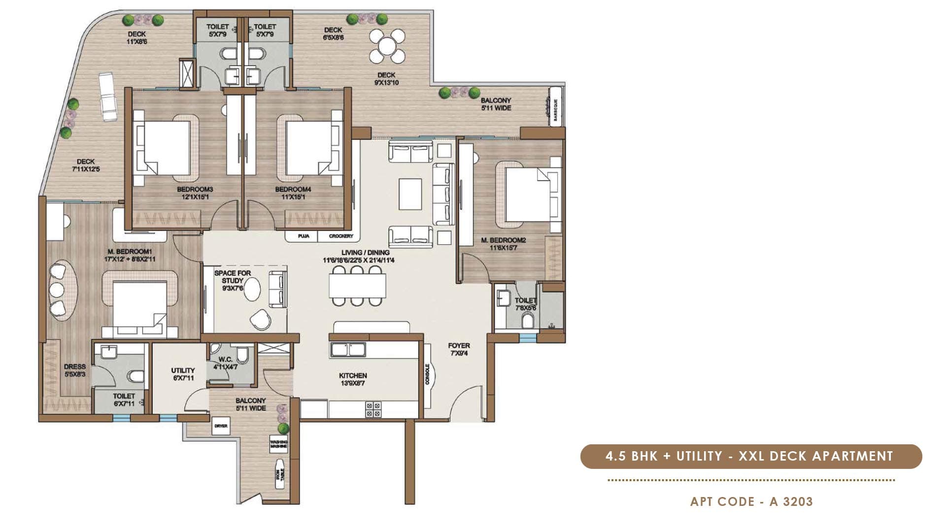 4 BHK floor plan