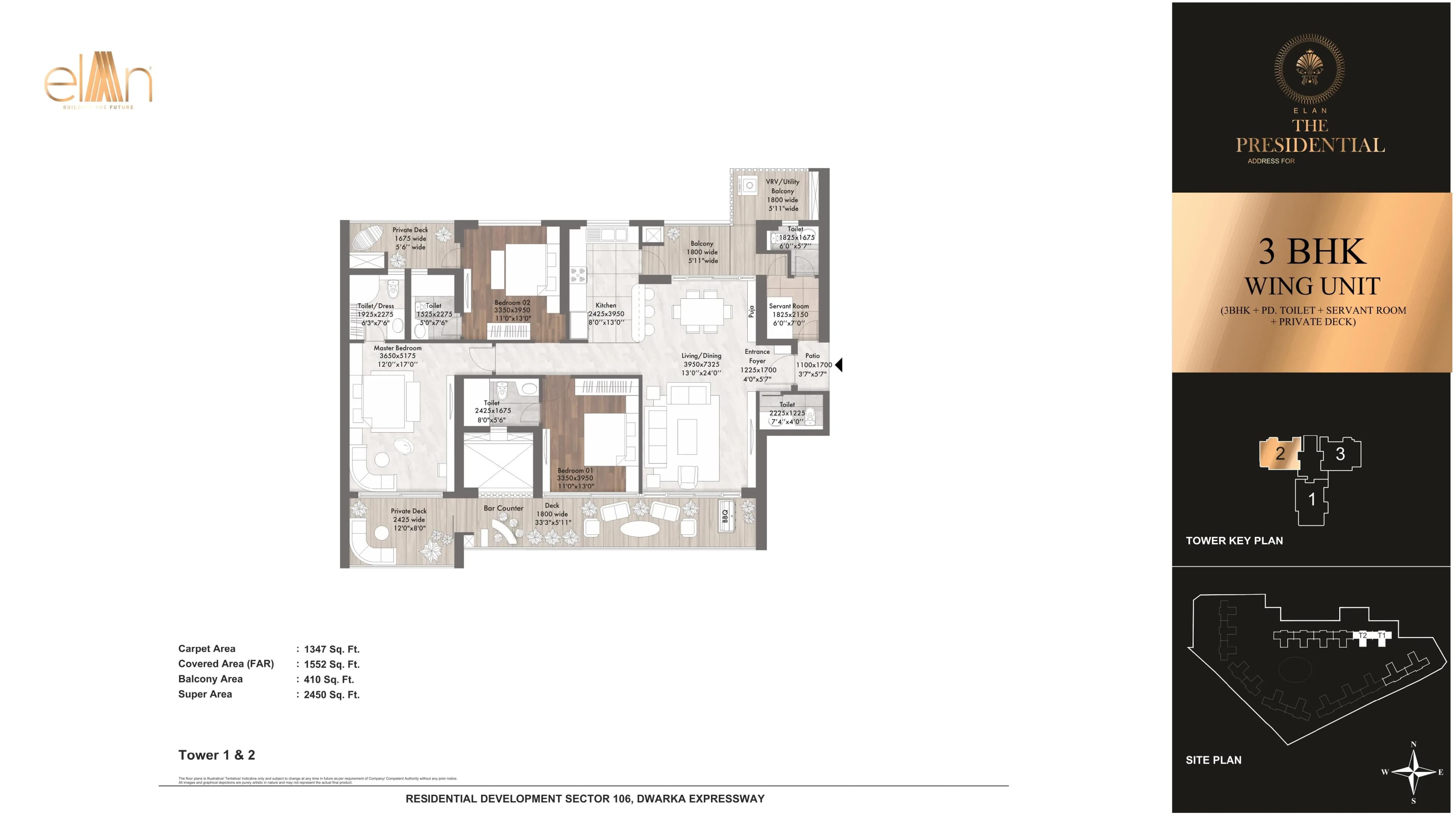 3 BHK floor plan