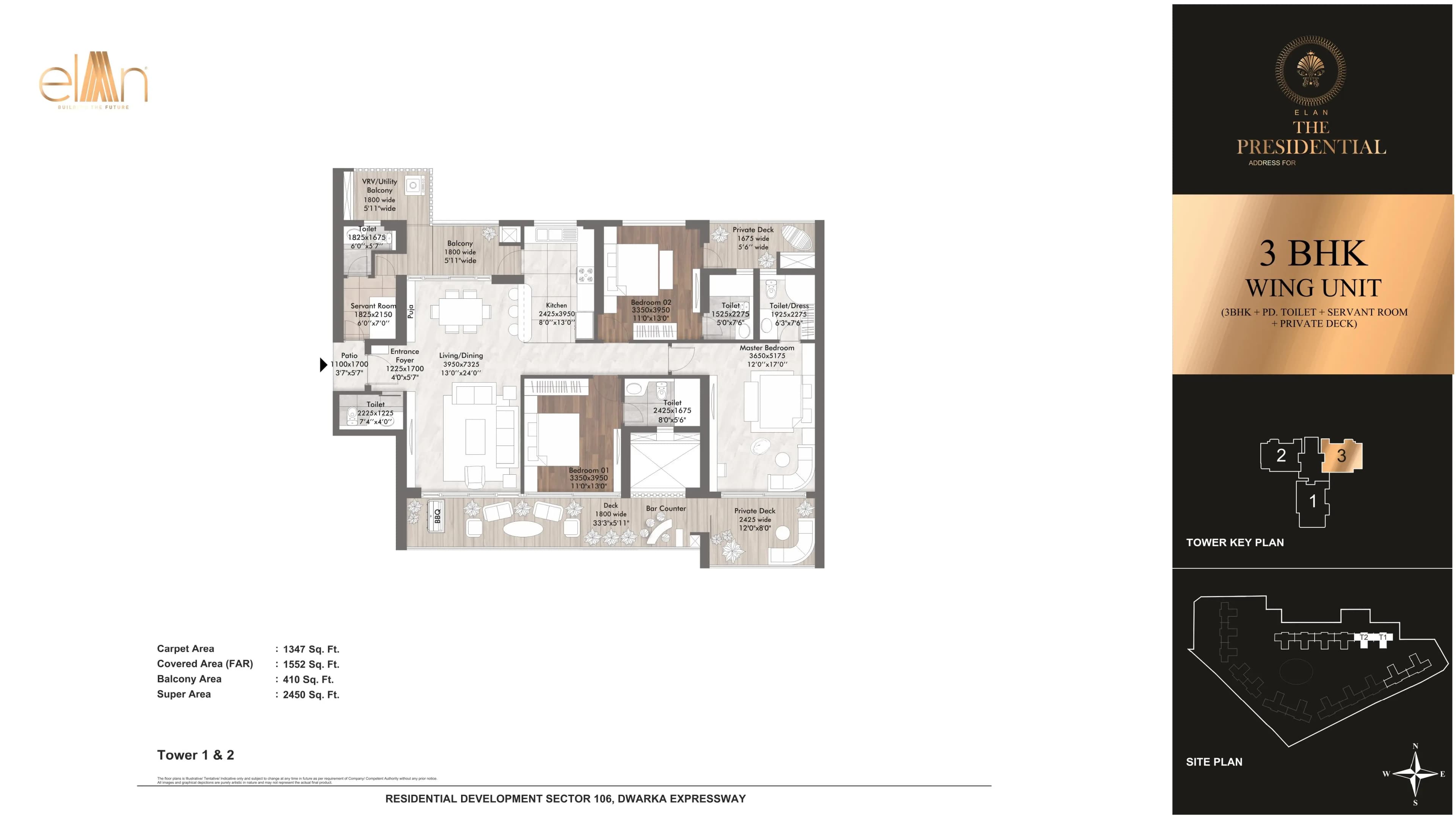 3 BHK floor plan