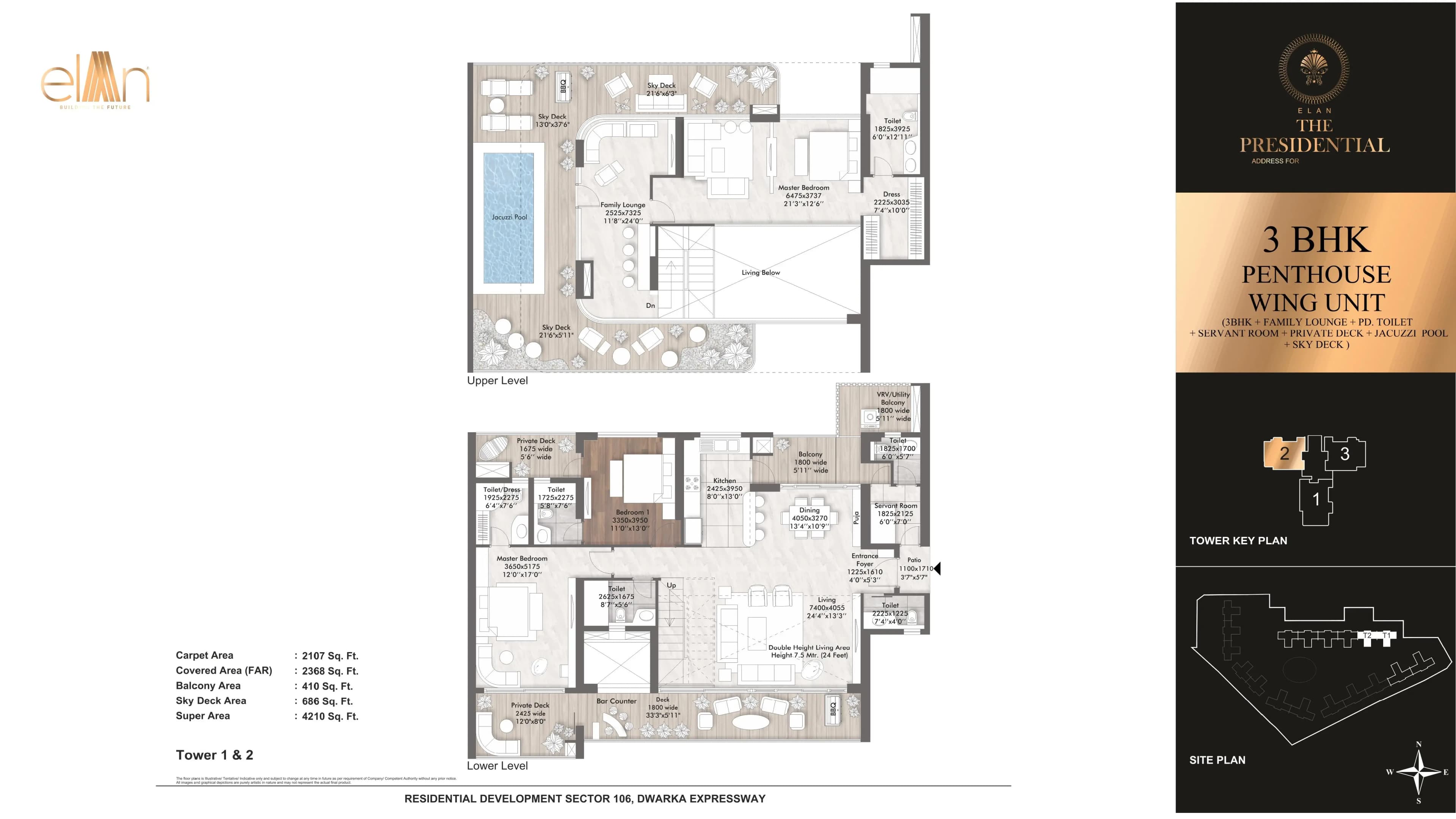 3 BHK floor plan