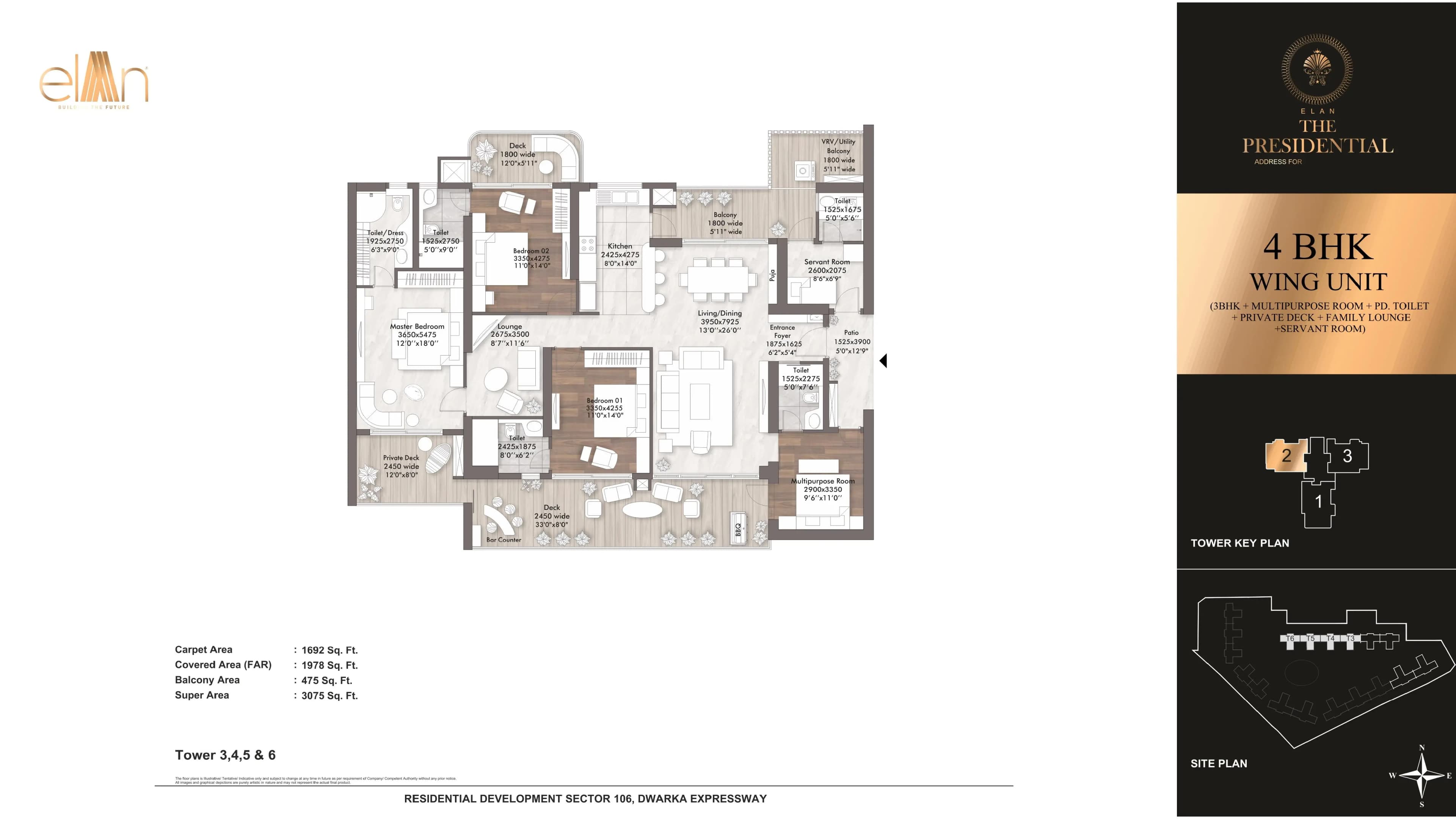 4 BHK floor plan