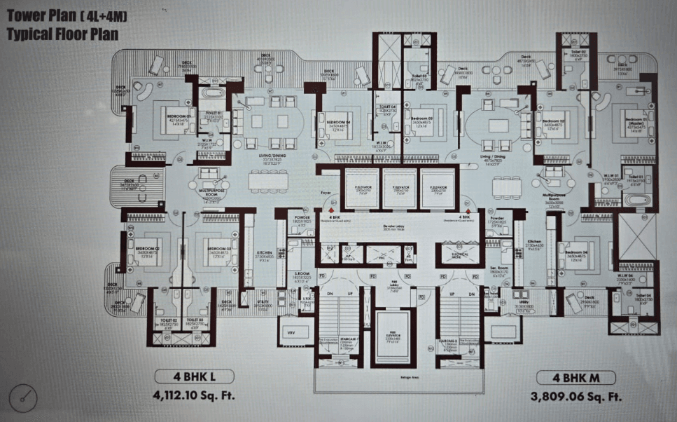 4 BHK floor plan