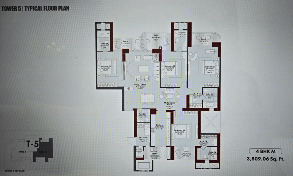 4 BHK floor plan