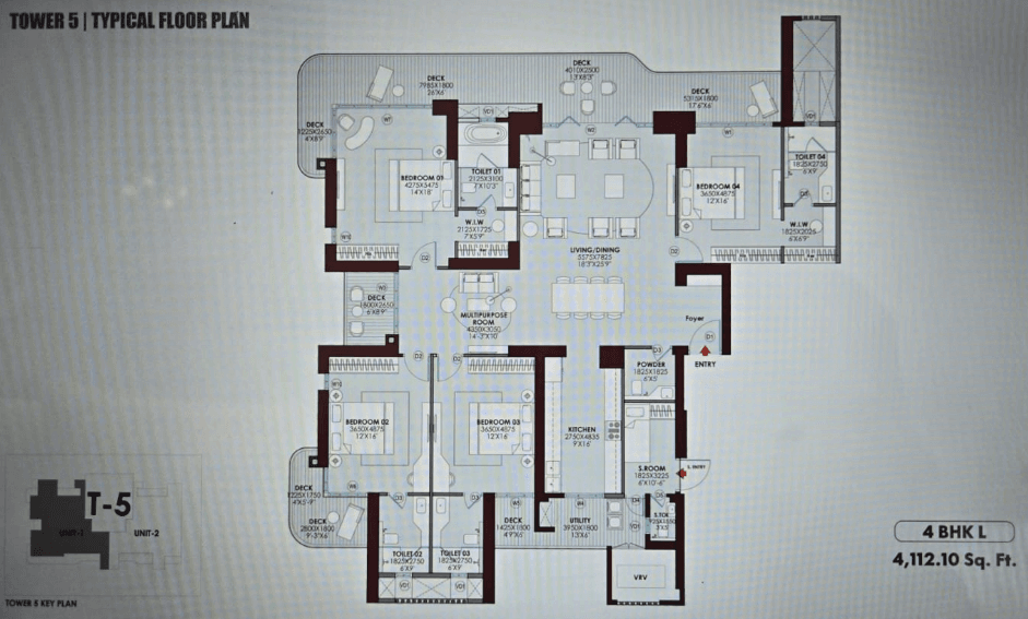 4 BHK floor plan