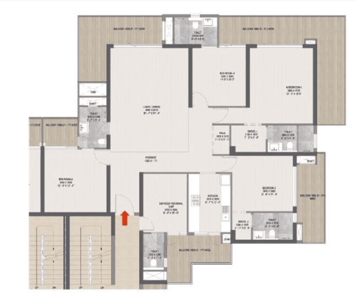 4 BHK floor plan