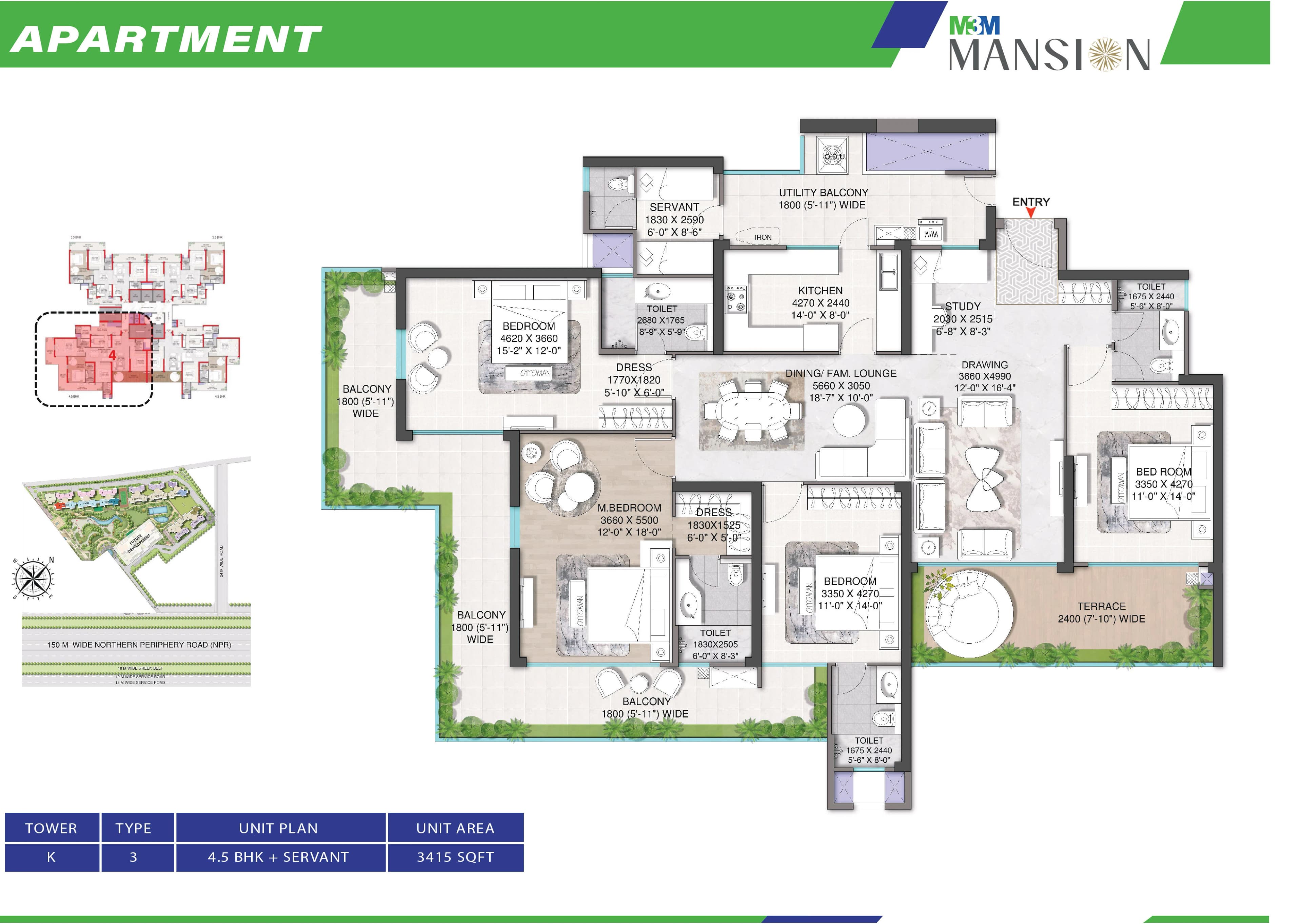 4 BHK floor plan