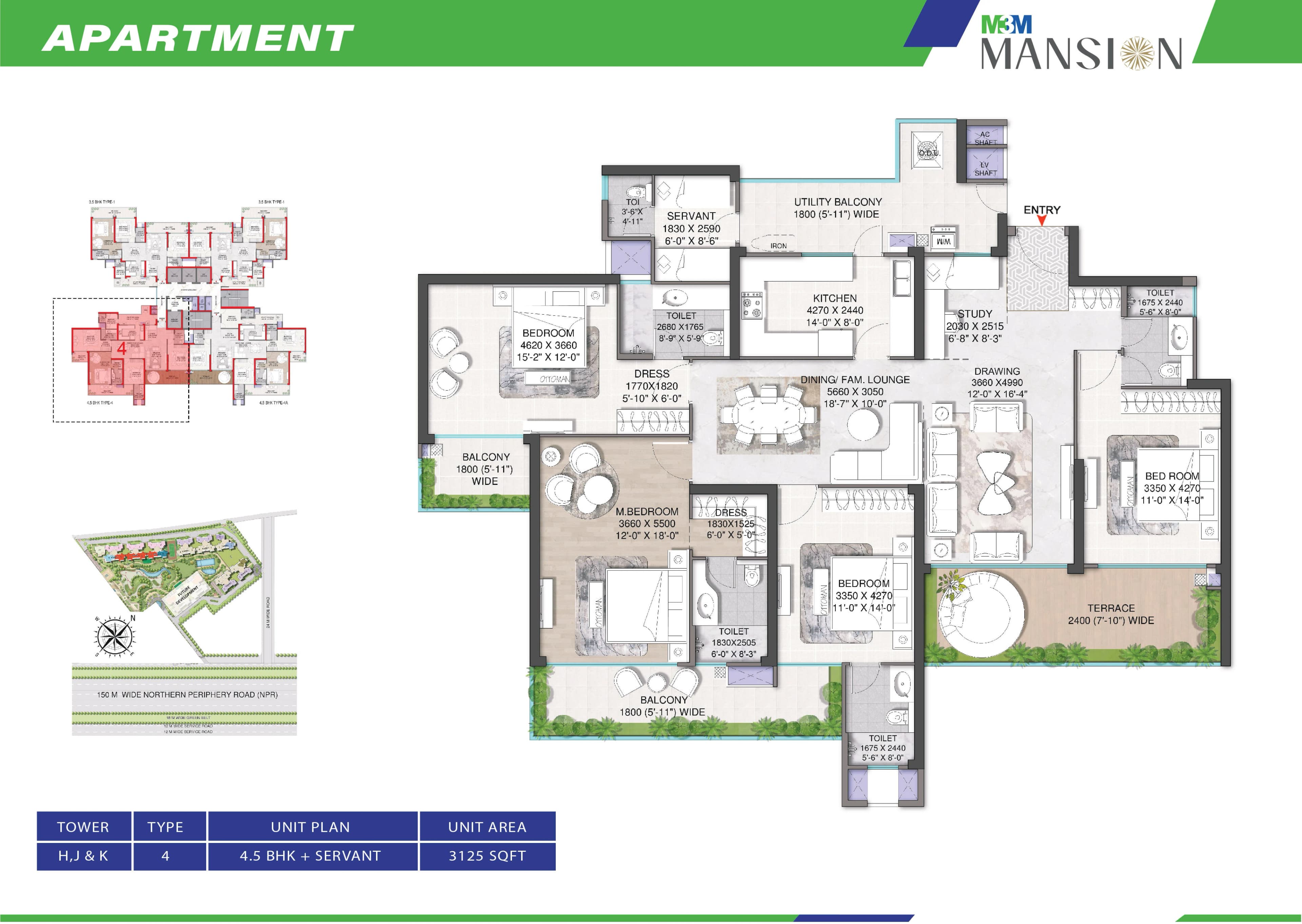 4 BHK floor plan