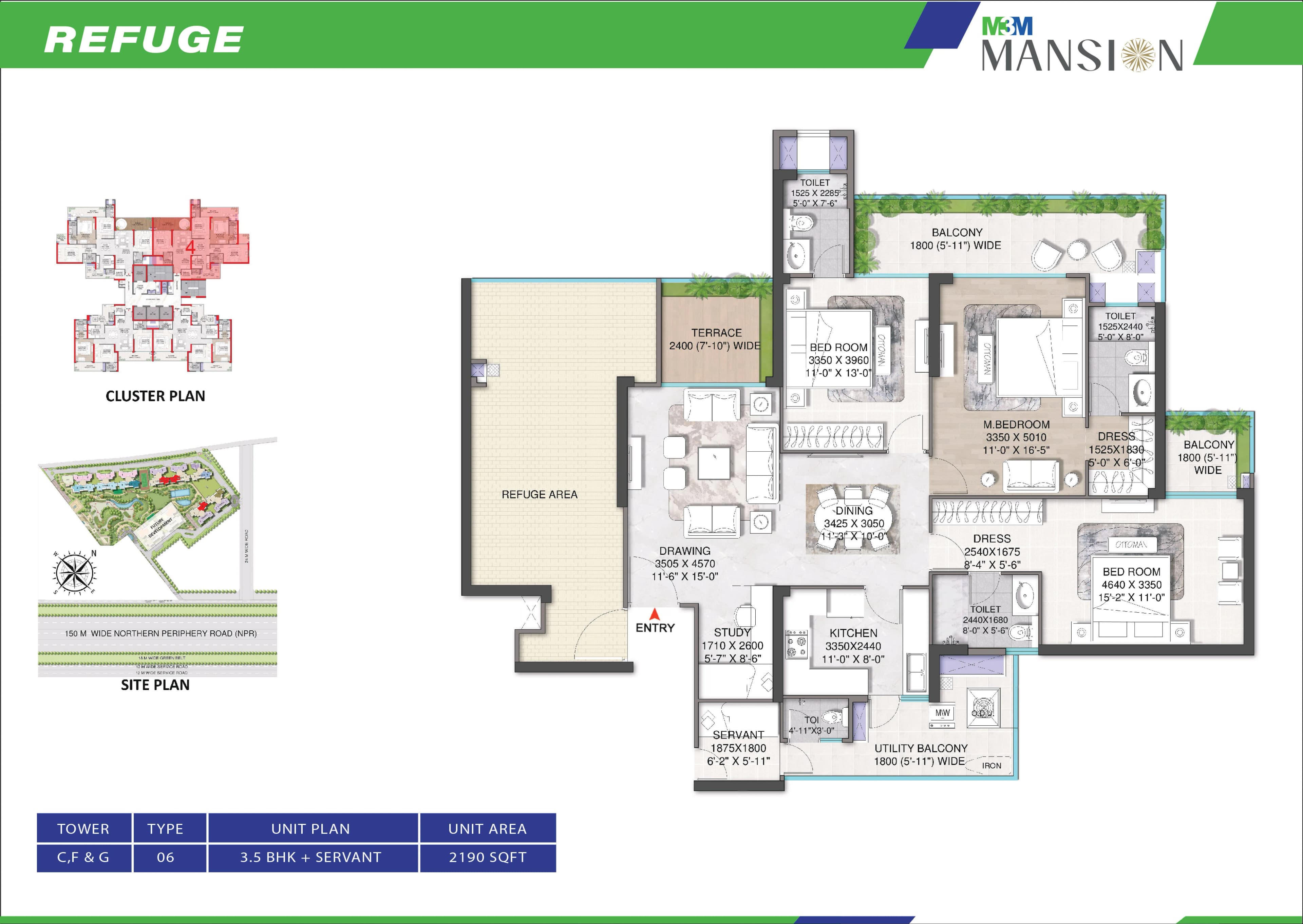 3 BHK floor plan