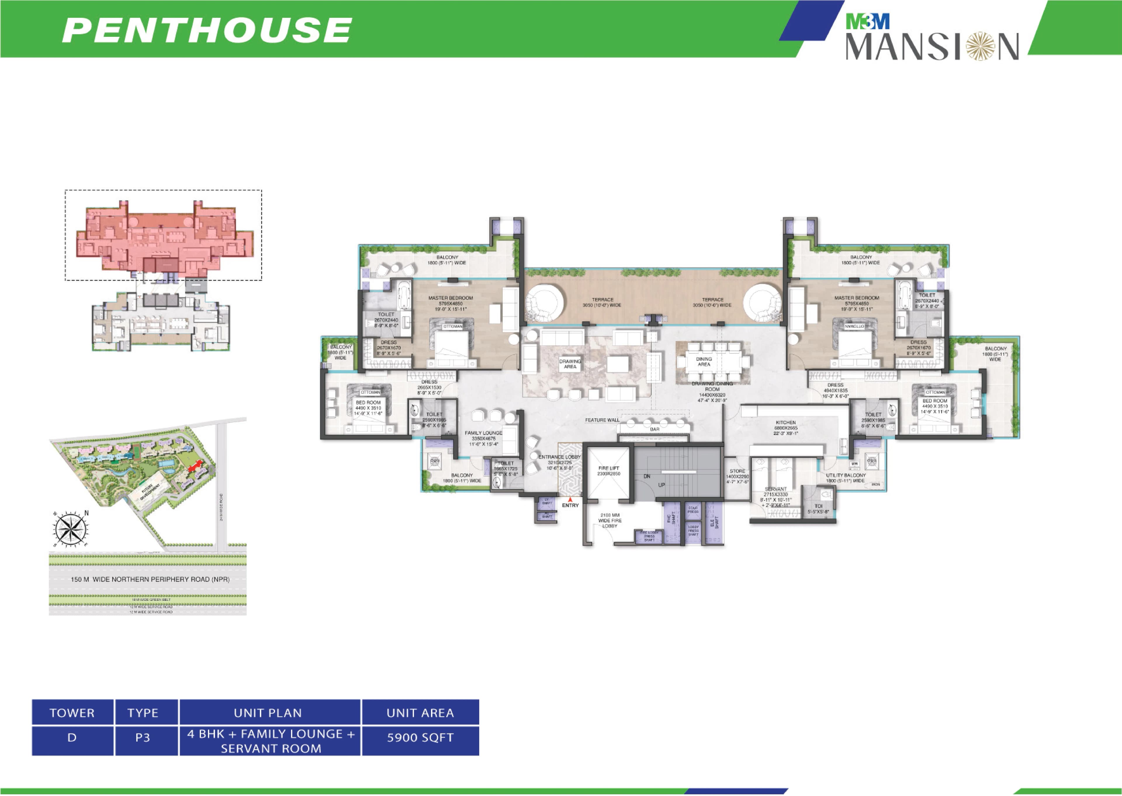 4 BHK floor plan