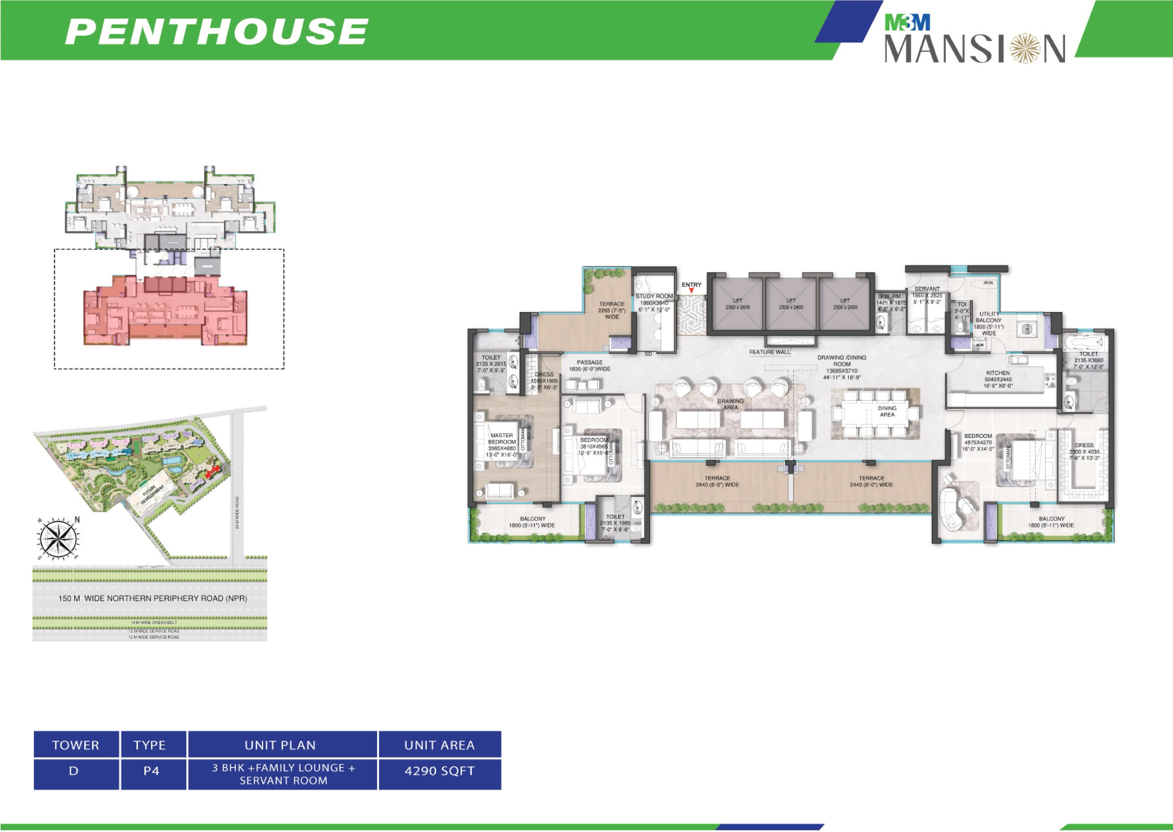 3 BHK floor plan