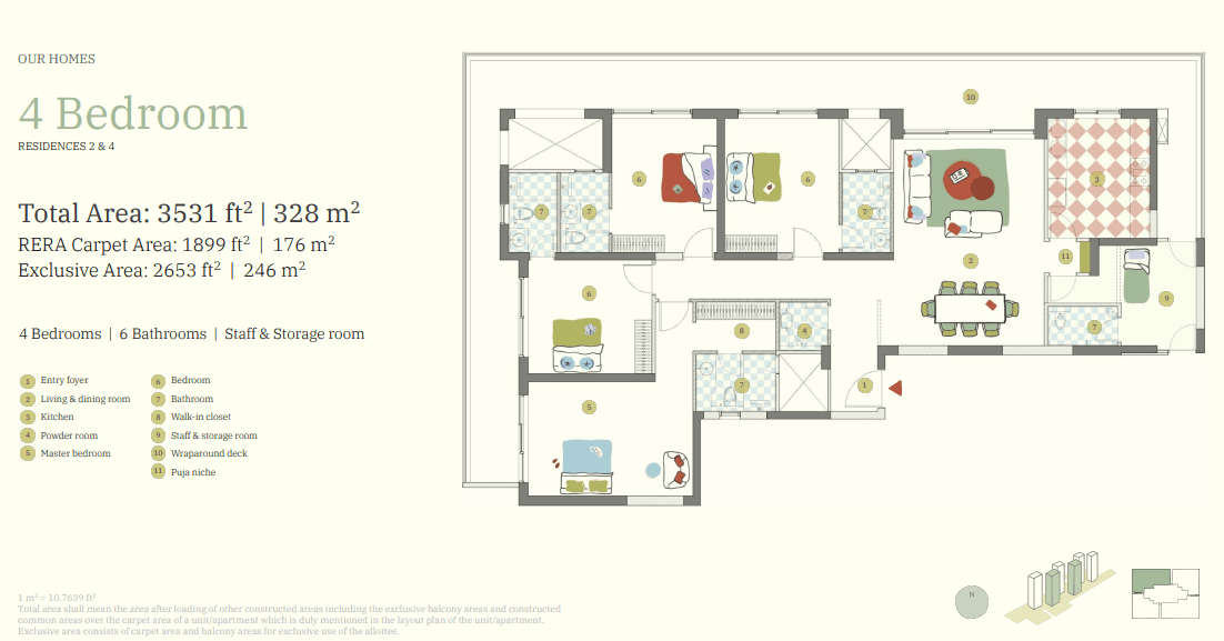 4 BHK floor plan