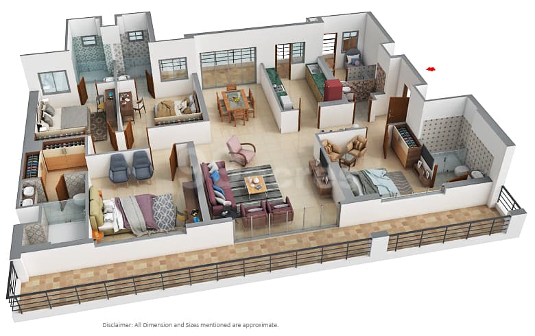 4 BHK floor plan