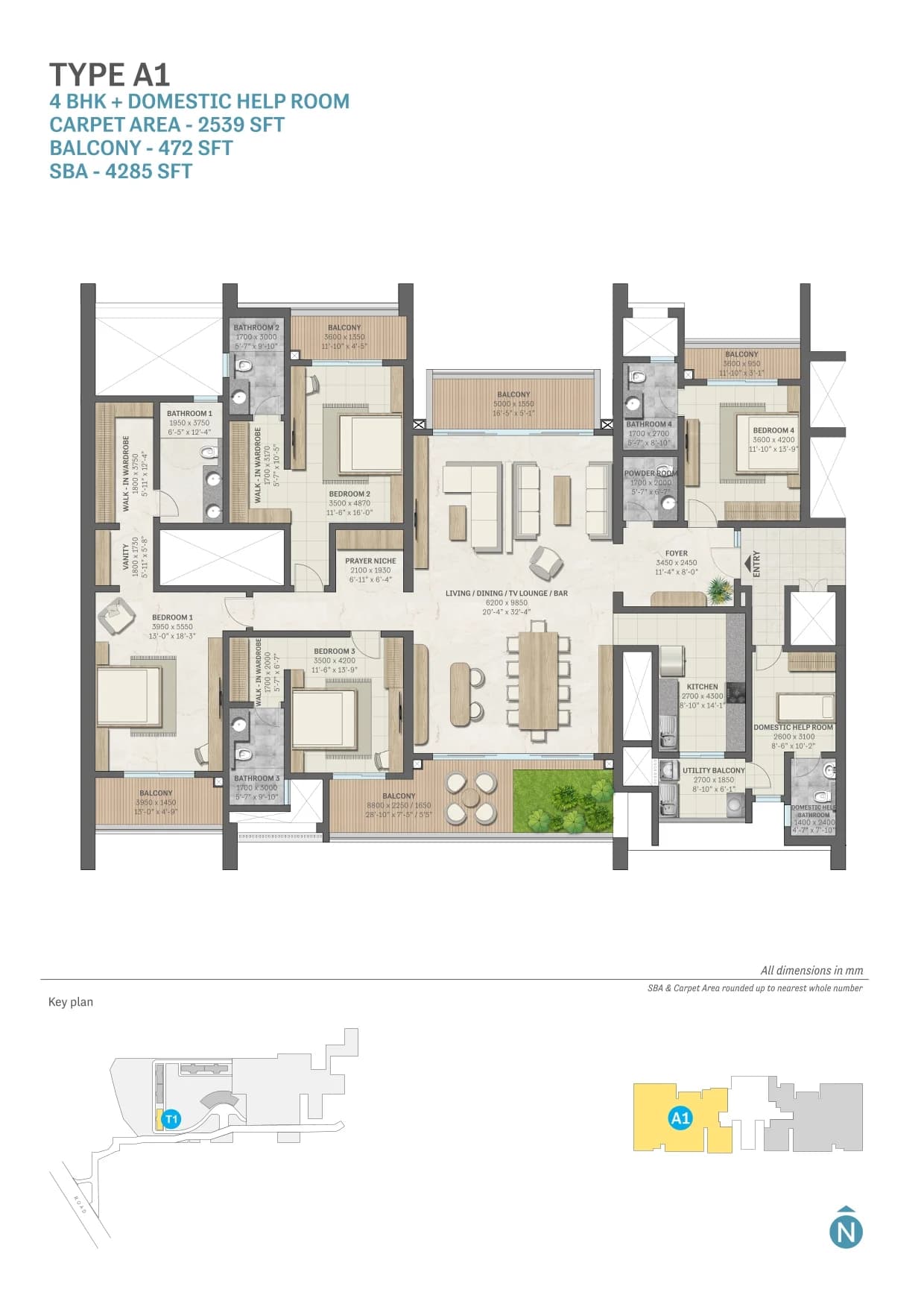 4 BHK floor plan