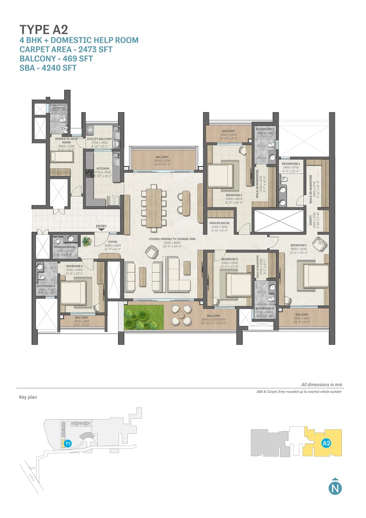 4 BHK floor plan