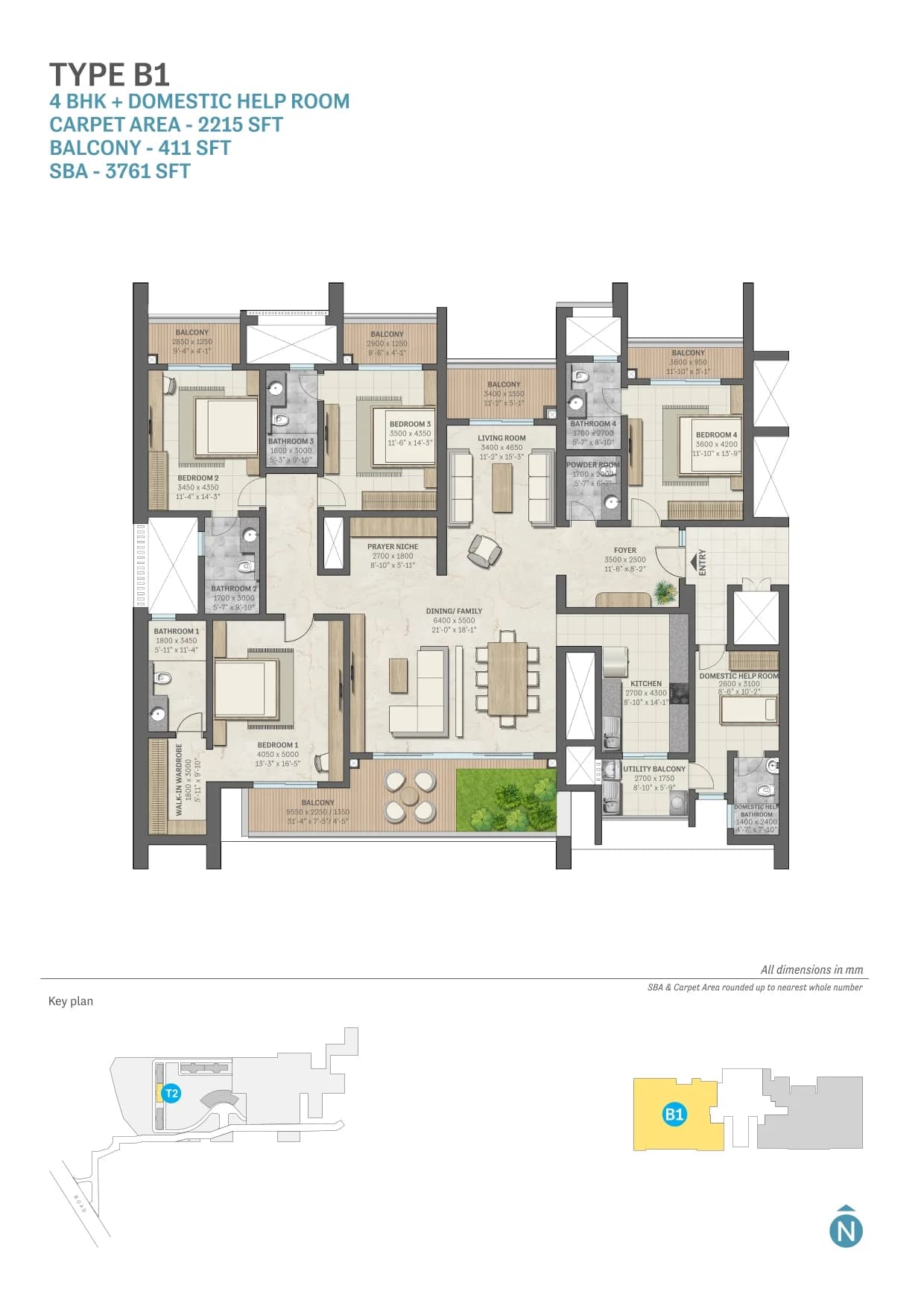 4 BHK floor plan