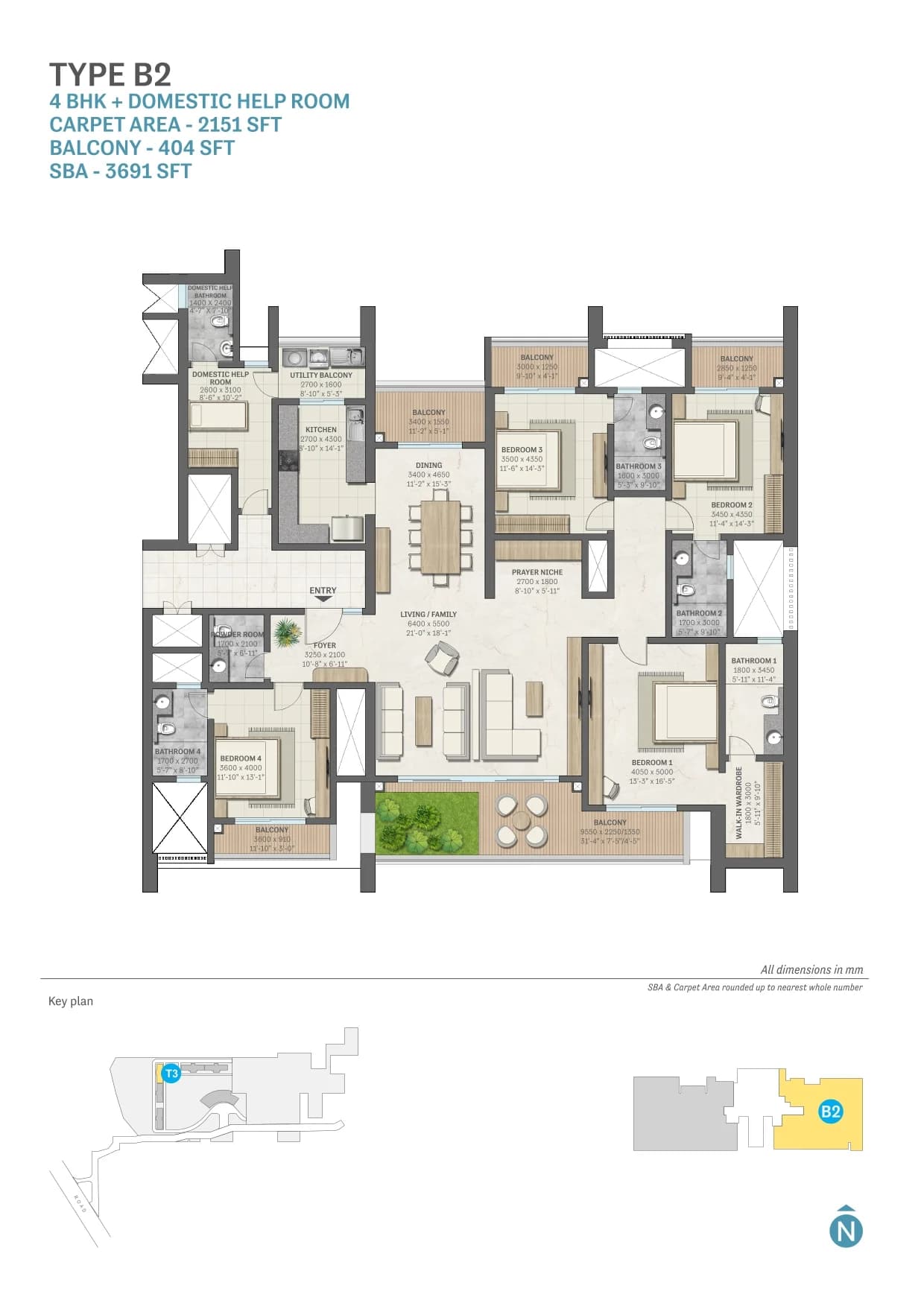 4 BHK floor plan