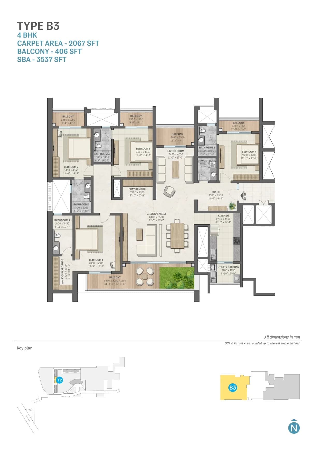 4 BHK floor plan