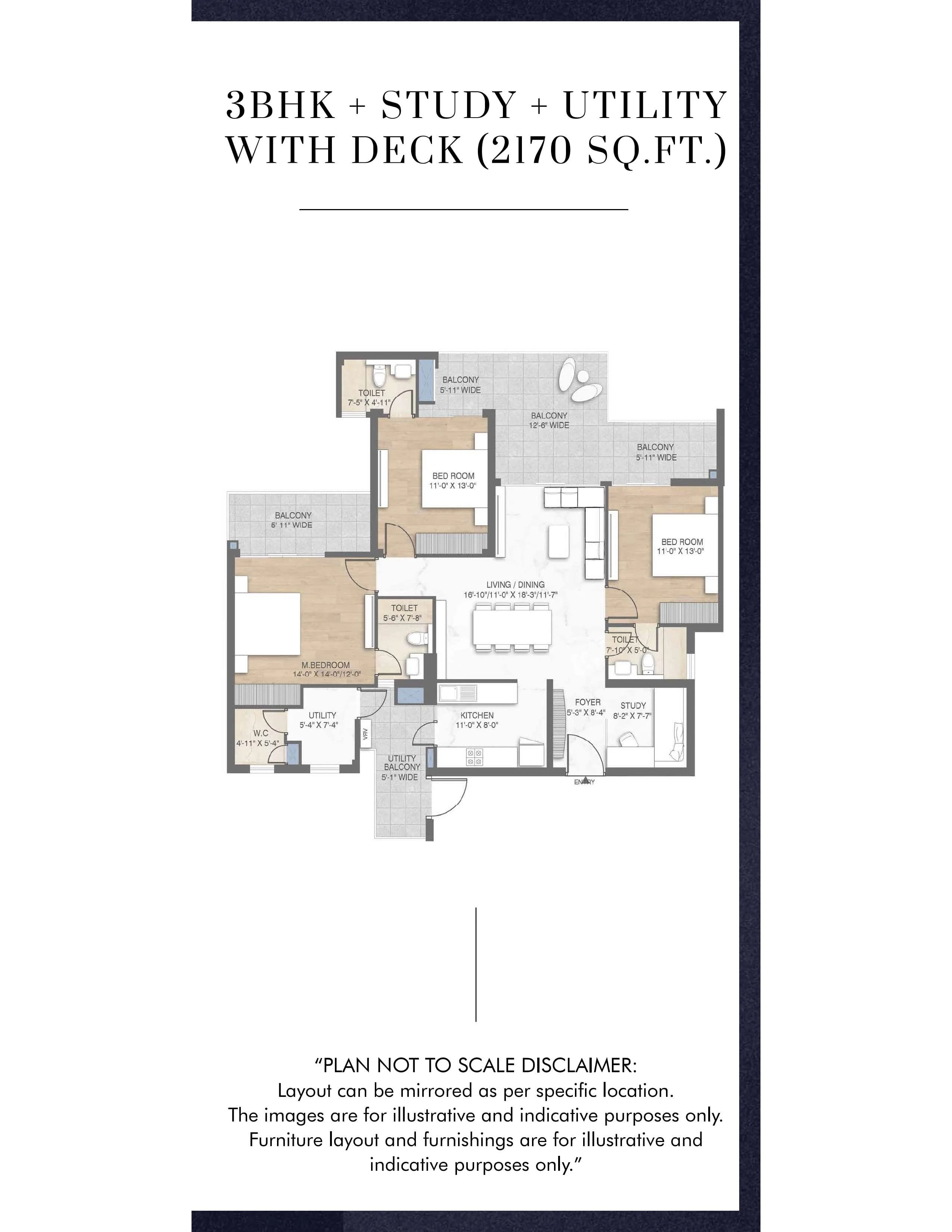 3 BHK floor plan