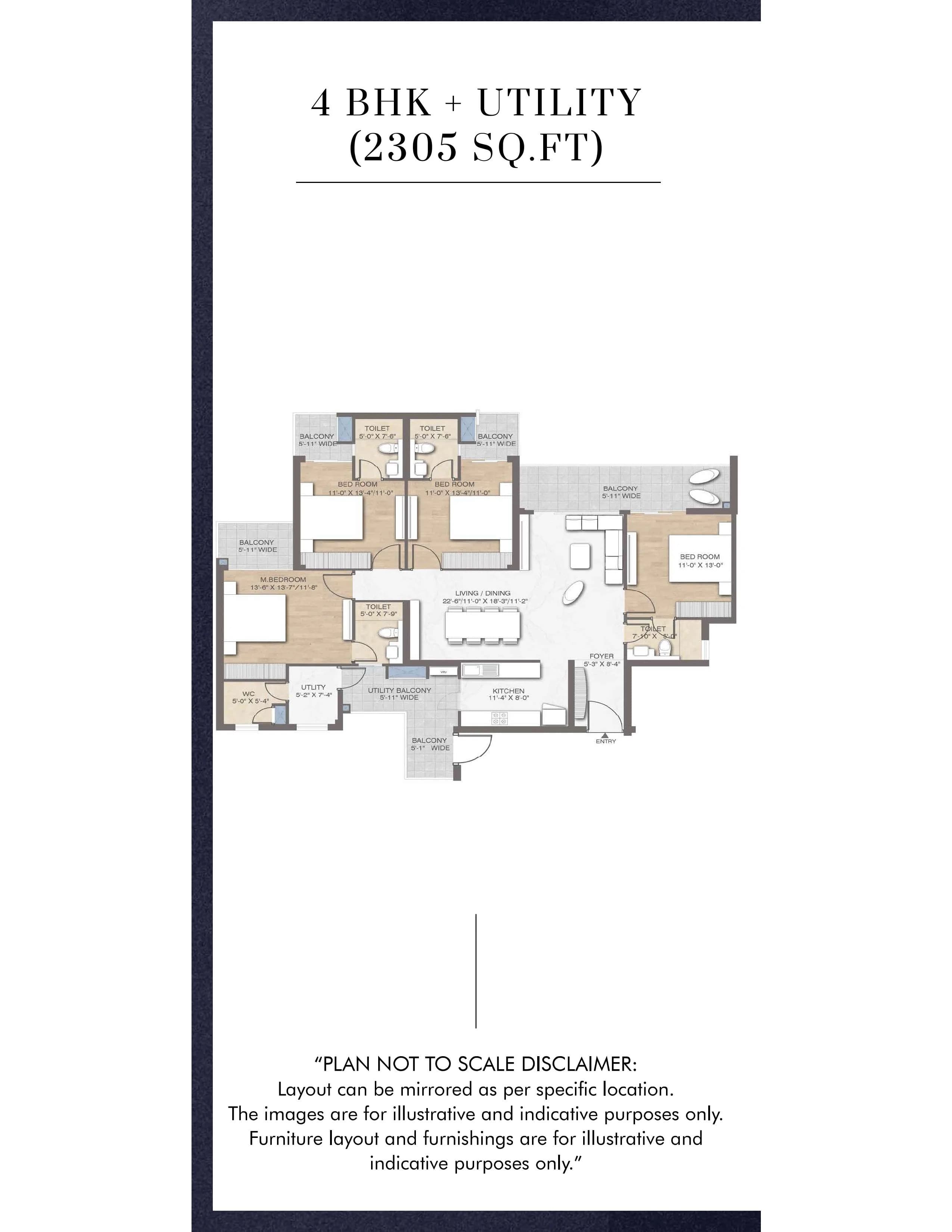 4 BHK floor plan