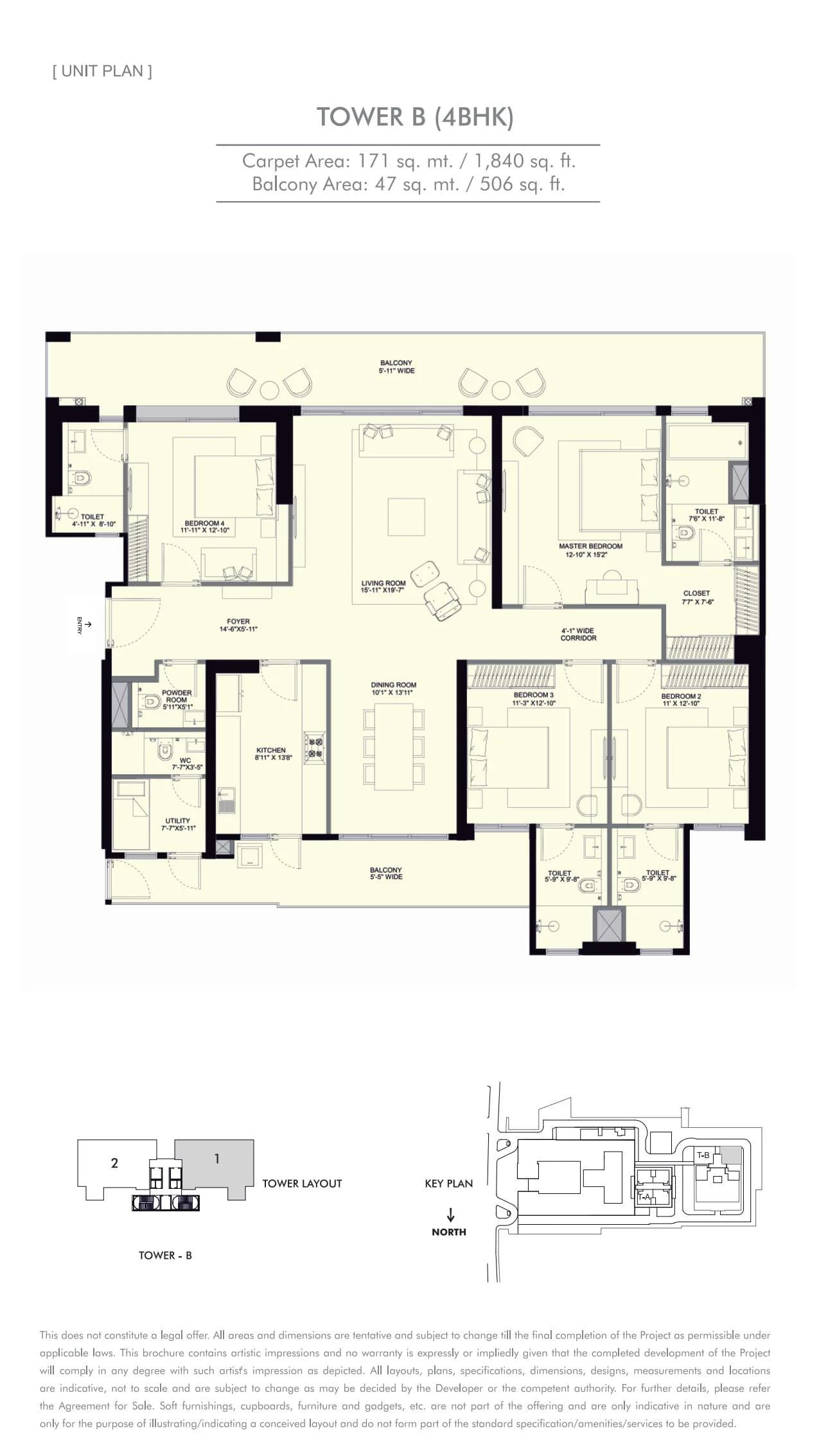 4 BHK floor plan
