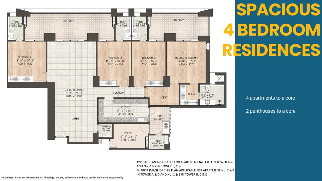 4 BHK floor plan
