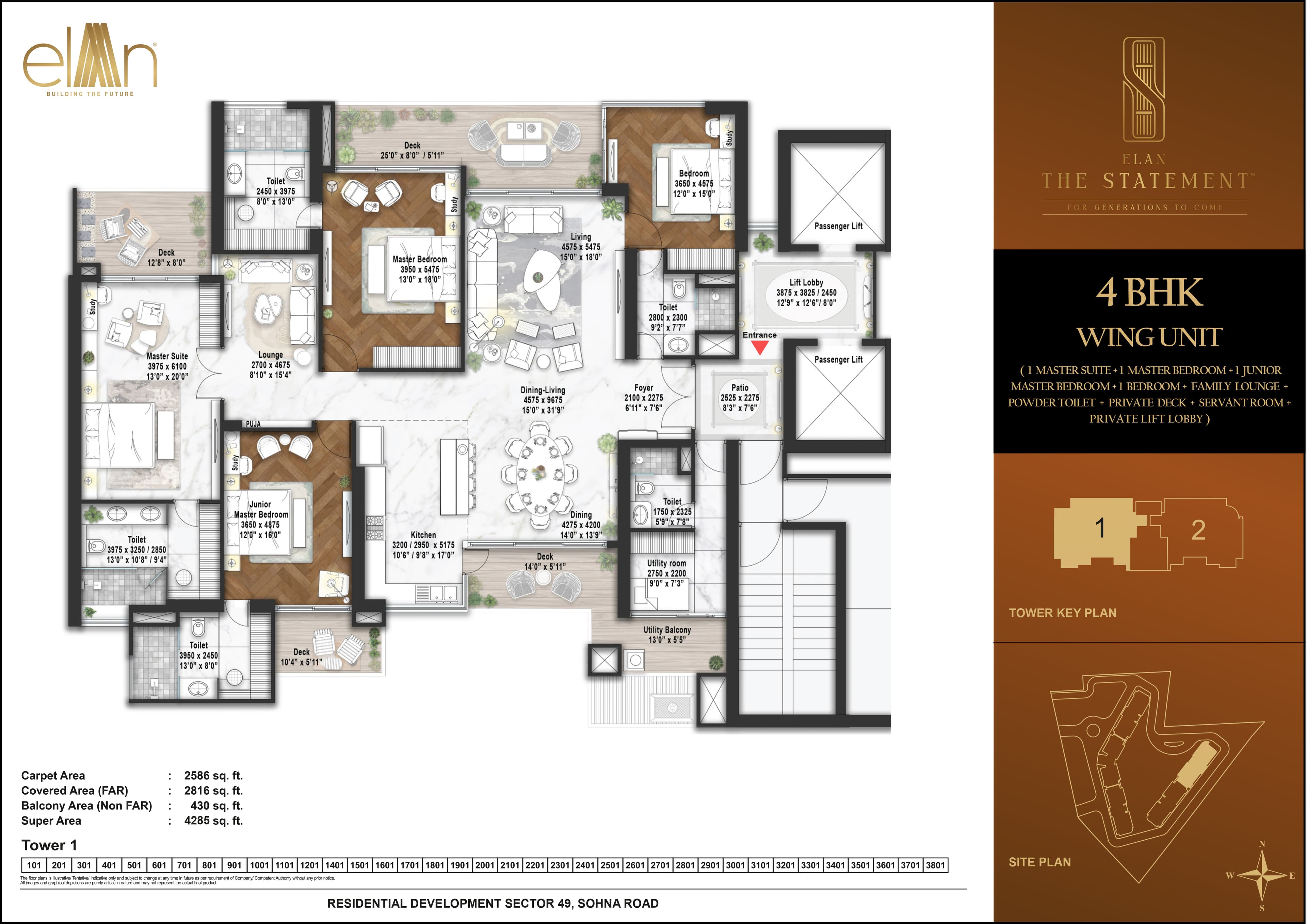 4 BHK floor plan