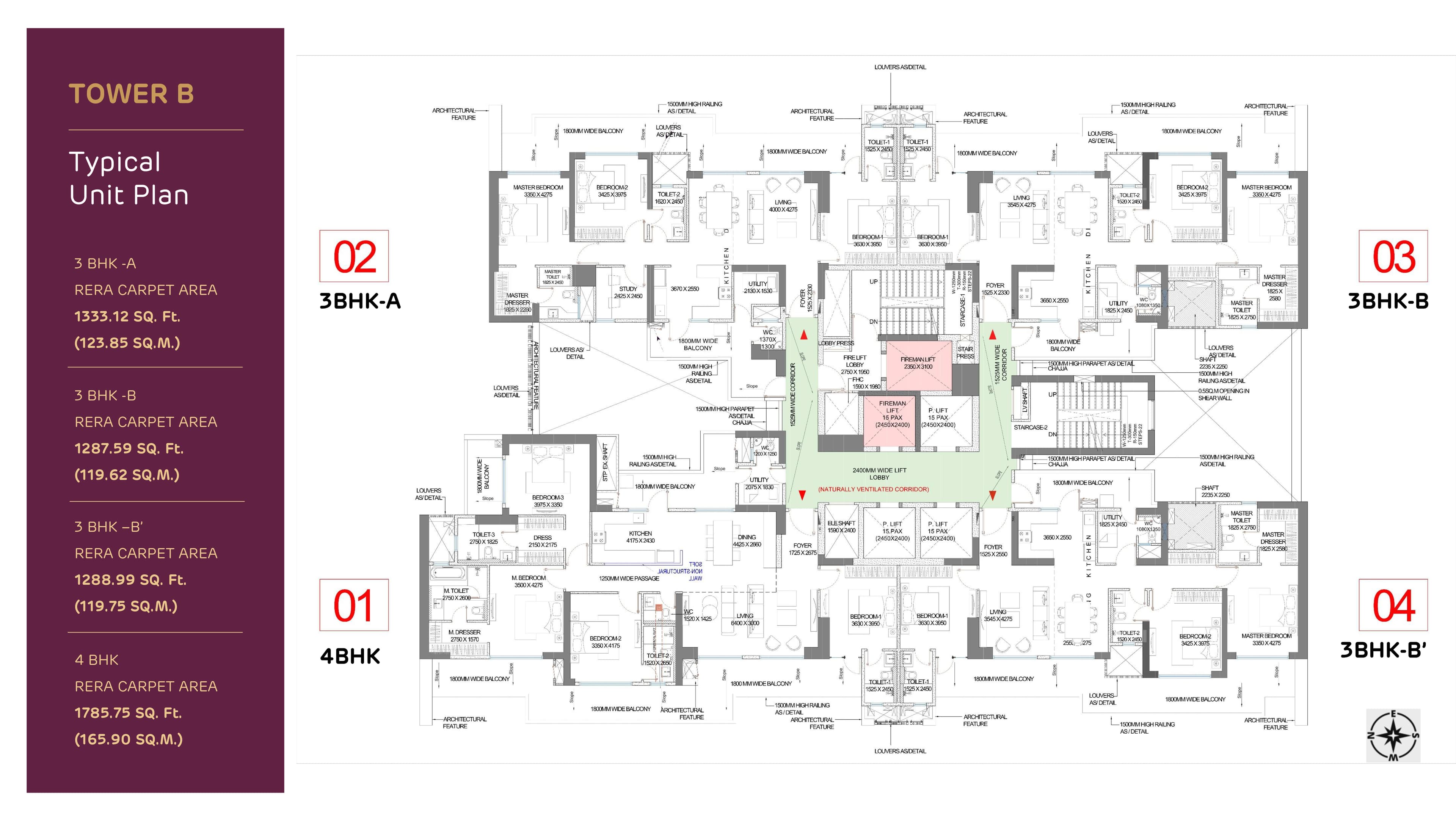 Tower B floor plan